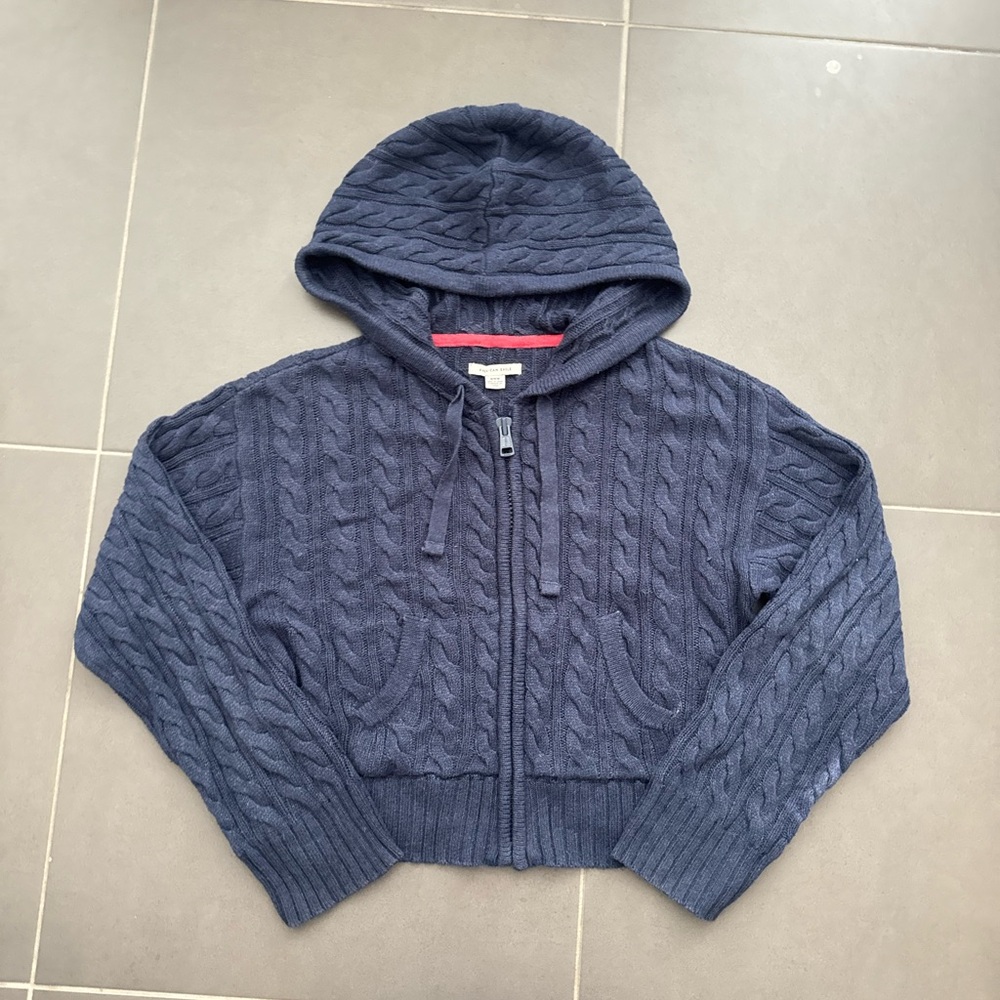 American Eagle Outfitters Charcoal Cable Knit Hoodie